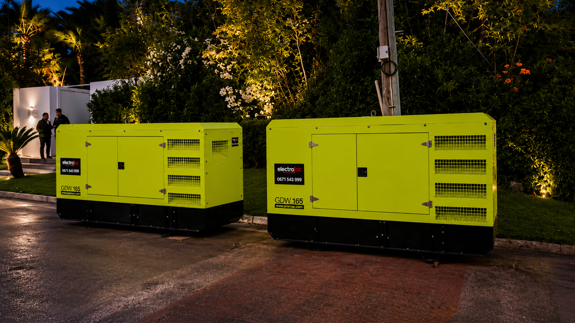 Flotte groupes électrogènes Electroloc lors d'un événement nocturne